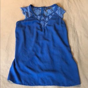 Blue with cap sleeves tank